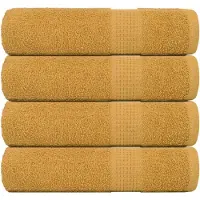 vidaXL Badhanddoeken FROGN 4 st 100x150 cm 360 g/m² goud