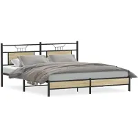 vidaXL Bedframe zonder matras, Sonoma-eikenhout, 183x213 cm, houtvezel