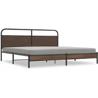 vidaXL Bedframe zonder matras metaal bruin eikenkleurig 200x200 cm