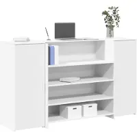 vidaXL Receptiebalie Wit 180x50x103,5 cm Bewerkt Hout