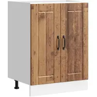 vidaXL Spoelbakonderkast Lucca bewerkt hout oud houtkleurig