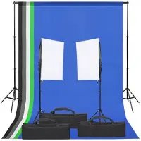 vidaXL Fotostudioset met verlichtingsset en achtergrond