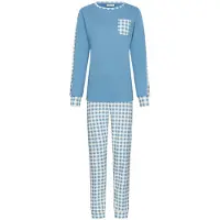 Pastunette Pyjama 'Blue Cottage' blauw / offwhite