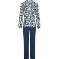 Pastunette Pyjama 'Nordic Bloom' ivoor / donkerblauw