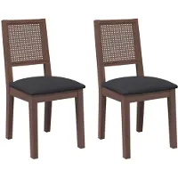 vidaXL Eetkamerstoelen met kussens 2 st massief hout rubber bruin