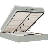 vidaXL Ottoman bed met matras 140x200cm fluweel lichtgrijs