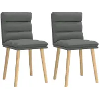 vidaXL Eetkamerstoelen 2 st stof donkergrijs