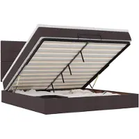vidaXL Ottoman bed met matrassen 200x200cm stof donkerbruin