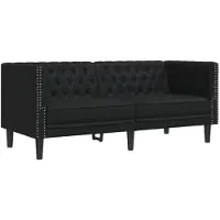 vidaXL Tweezitsbank Chesterfield-stijl kunstleer zwart