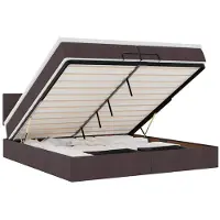 vidaXL Ottoman bed met matras 200x200 cm stof donkerbruin