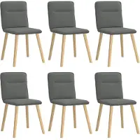 vidaXL Eetkamerstoelen 6 st stof donkergrijs