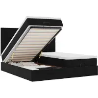 vidaXL Ottoman bed met matrassen en LED's 160x200cm fluweel zwart