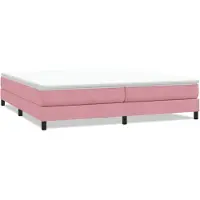 vidaXL Boxspring zonder matras fluweel roze 200x220 cm
