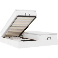vidaXL Ottoman bed met matrassen 180x200cm kunstleer wit