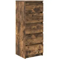 vidaXL Dressoir met laden, gerookt eikenhout, 37,5 x 35 x 99 cm