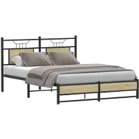 vidaXL Bedframe zonder matras hout sonoma eikenkleurig 140x200 cm