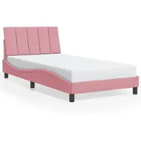 vidaXL Bedframe zonder matras "Hanko", roze, 100x200 cm, fluweel