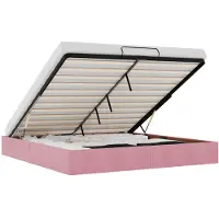 vidaXL Ottoman bedframe zonder matras 180x200 cm fluweel roze