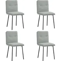 vidaXL Eetkamerstoelen 4 st fluweel lichtgrijs