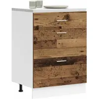 vidaXL - Onderkast - Lyon - bewerkt - hout - oud - houtkleurig