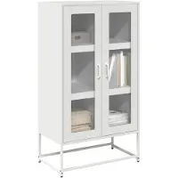 vidaXL Hoge kast, wit, 68x39x123 cm, staal
