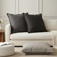 vidaXL Kussensloop 6 st HOUTEN Antraciet 80 x 80 cm Polyester