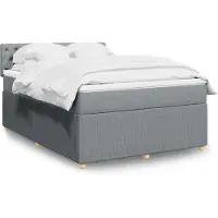 vidaXL Boxspring met matras stof lichtgrijs 140x190 cm
