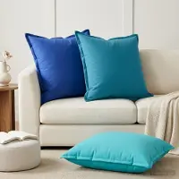 vidaXL Kussensloop 6 st HOUTEN Lichtblauw 65 x 65 cm Polyester