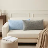 vidaXL Kussensloop 2 st HEERLEN Lichtblauw 40 x 70 cm Nep Konijnenbont