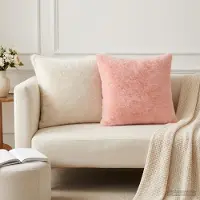 vidaXL Kussensloop 12 st HOUTEN Roze 50 x 50 cm Nep Konijnenbont
