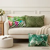 vidaXL Kussensloop 6 st HOUTEN Blad Design 50 x 80 cm Polyester