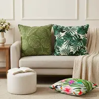 vidaXL Kussensloop 6 st HOUTEN Bladpatroon 60 x 60 cm Polyester