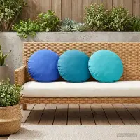 vidaXL Kussensloop 2 pcs HEERLEN Lichtblauw Ø 40 cm Polyester