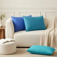 vidaXL Kussensloop 6 pcs HEERLEN Turquoise 50 x 70 cm Polyester