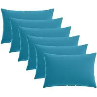 vidaXL Kussensloop 6 st HEERLEN Lichtblauw 50 x 75 cm Polyester