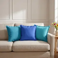 vidaXL Kussensloop 2 st HOUTEN Turquoise 35 x 35 cm Polyester