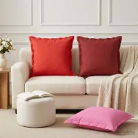vidaXL Kussensloop 6 st HOUTEN Roze 50 x 50 cm Polyester