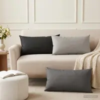vidaXL Kussensloop 6 pcs HEERLEN Zwart 40 x 70 cm Polyester