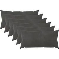 vidaXL Kussensloop 6 pcs HEERLEN Donkergrijs 40 x 70 cm Fluweel