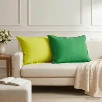 vidaXL Kussensloop 2 st HOUTEN Heldere Groen. 50 x 75 cm Polyester