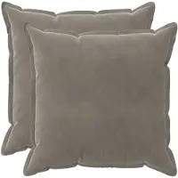 vidaXL Kussensloop 2 pcs HOUTEN Lichtgrijs 60 x 60 cm Fluweel