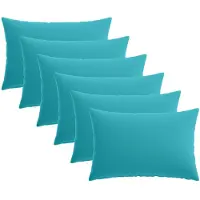 vidaXL Kussensloop 6 st HEERLEN Turquoise 50 x 80 cm Polyester