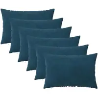 vidaXL Kussensloop 6 pcs HEERLEN Blauw 30 x 50 cm Fluweel