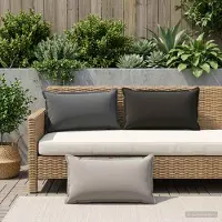 vidaXL Kussensloop 12 st HOUTEN Zwart 40 x 80 cm Polyester