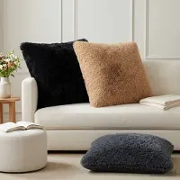 vidaXL Kussensloop 6 pcs HEERLEN Zwart 65 x 65 cm PV Fleece