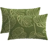 vidaXL Kussensloop 2 st HEERLEN Blad Design 50 x 80 cm Polyester