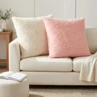 vidaXL Kussensloop 6 st HEERLEN Roze 65 x 65 cm Nep Konijnenbont