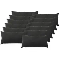 vidaXL Kussensloop 12 pcs HEERLEN Zwart 40 x 80 cm Fluweel
