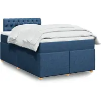 vidaXL Boxspringbed met matras, blauw, 120x200 cm, met stoffen bekleding