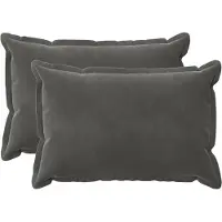 vidaXL Kussensloop 2 pcs HOUTEN Donkergrijs 40 x 60 cm Fluweel